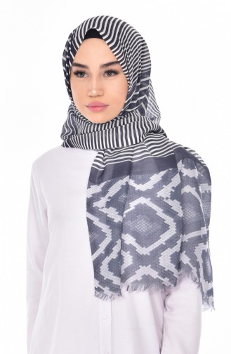 Patterned Flamed Shawl 95132-07 Navy 07