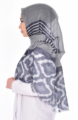 Patterned Flamed Shawl 95132-07 Navy 07