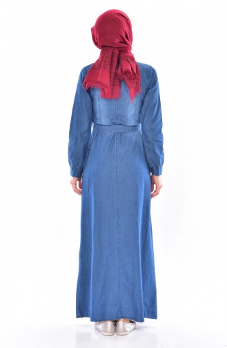 Navy Blue Hijab Dress 3620-02