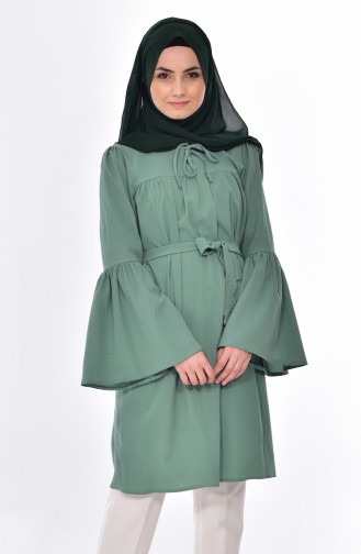 Buttoned Pleated Tunic 3179-12 Mint Green 3179-12