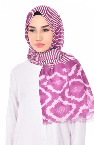 Patterned Flamed Shawl 95132-04 Purple 04