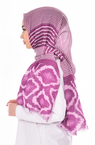 Patterned Flamed Shawl 95132-04 Purple 04