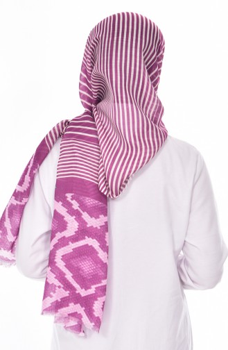 Patterned Flamed Shawl 95132-04 Purple 04