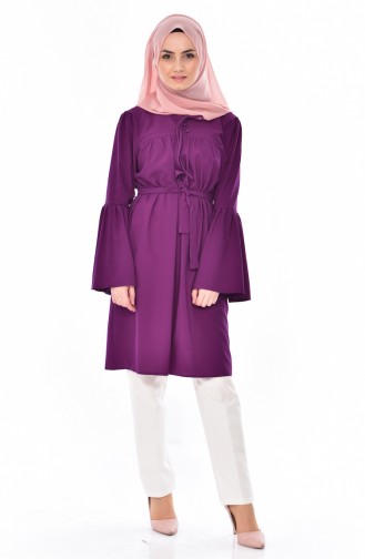 Buttoned Pleated Tunic  3179-07 Purple 3179-07