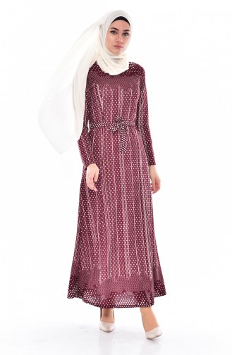 Plum Hijab Dress 4804D-02