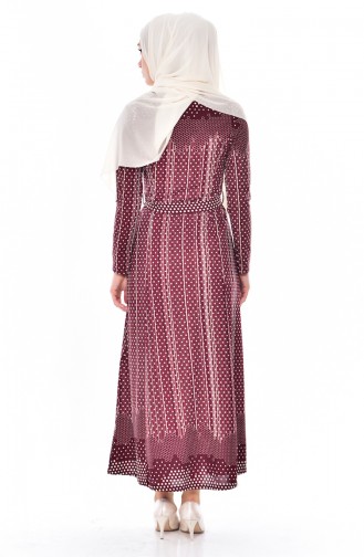 Plum Hijab Dress 4804D-02
