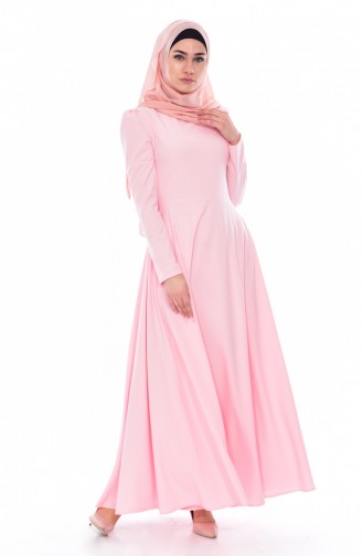 Jacquard Flared Dress 7183-01 Pink 7183-01