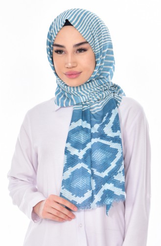 Patterned Shawl 95132-01 Petrol 01