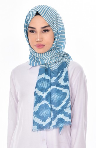 Patterned Shawl 95132-01 Petrol 01