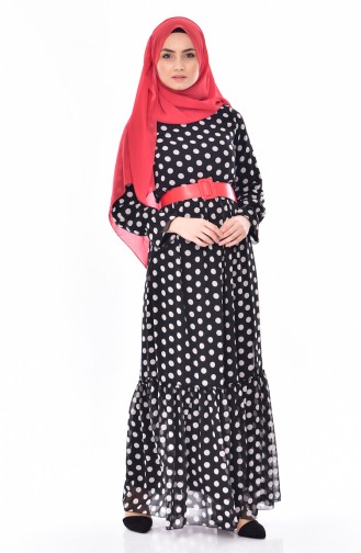 Black Hijab Dress 8115-01