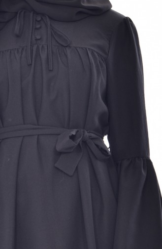 Buttoned Pleated Tunic 3179-03 Black 3179-03