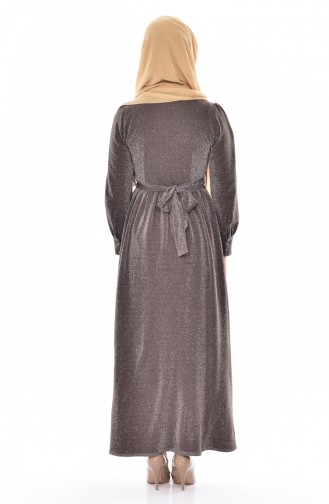 Belted Silvery Dress 60681-02 Khaki Green 60681-02