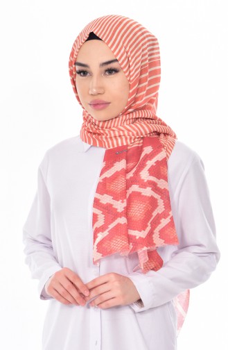 Patterned Flamed Shawl 95132-02 Orange 02