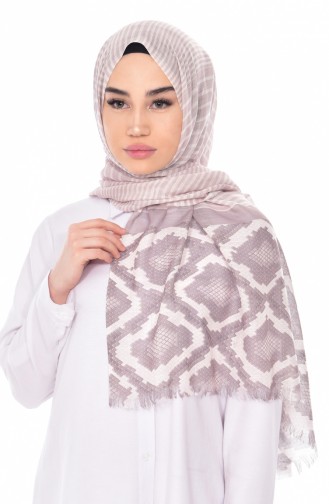 Patterned Flamed Shawl 95132-06 Mink 06