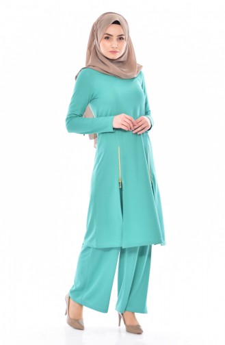 Tunik Pantolon İkili Takım 3720-12 Yeşil