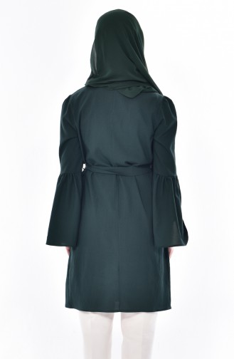 Buttoned Pleated Tunic 3179-01 Emerald Green 3179-01