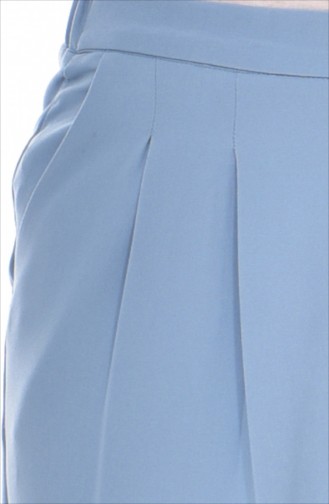 Pantalon avec Poches Détail Plis 2920-03 Bleu Bébé 2920-03