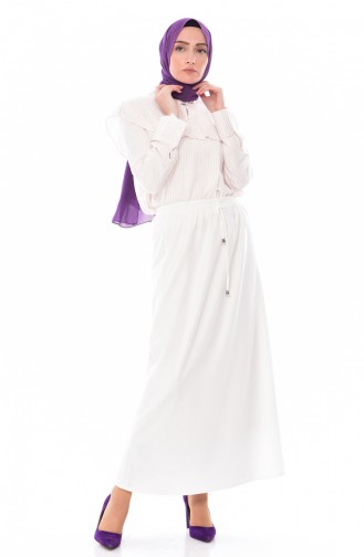 Jupe Taille éastique 1008-13 Blanc 1008-13