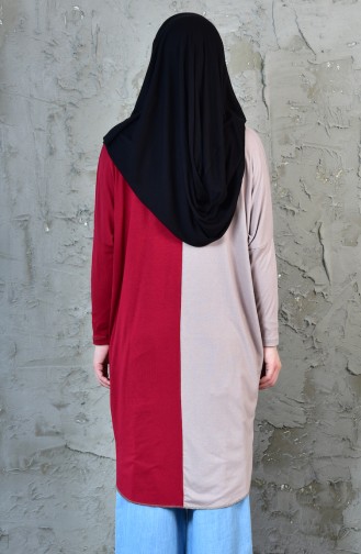 Garnili Yarasa Kol Tunik 1001-03 Bordo Vizon