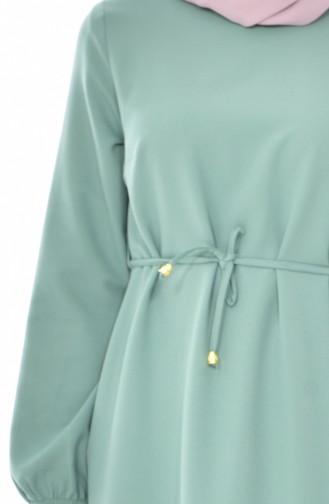 Bağcıklı Elbise 4407-07 Çağla Yeşili