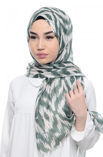Patterned Flamed Shawl 95134-01 Grass  Green 01