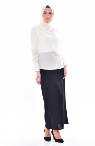 Ruched Blouse 0169-01 Light Beige 0169-01
