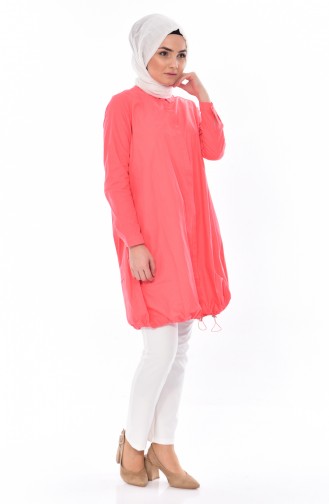 Longue Chemise a Boutons Cachés 21088A-03 Fushia 21088A-03