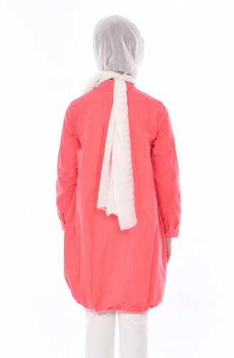Longue Chemise a Boutons Cachés 21088A-03 Fushia 21088A-03