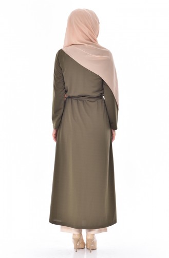 Abaya a Ceinture 6026-01 Khaki 6026-01