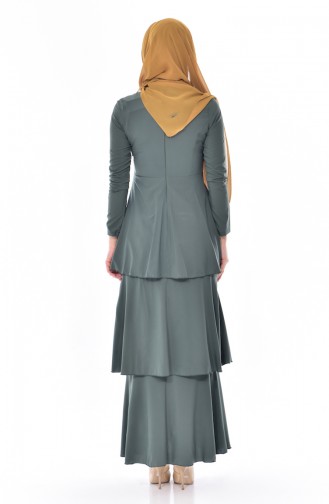 Khaki Hijab Dress 2054-01