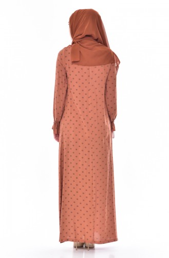 Bağcık Detaylı Elbise 1847-03 Kiremit