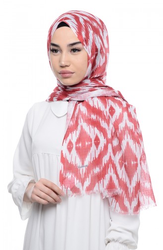 Patterned Flamed Shawl 95134-03 Red 03
