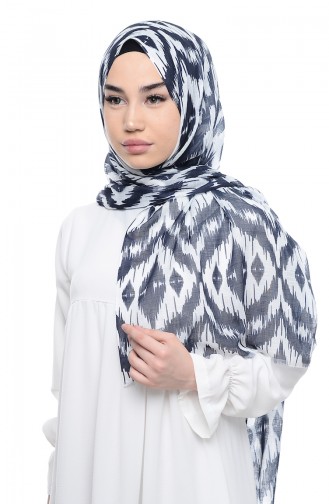 Patterned Flamed Shawl 95134-08 Navy 08