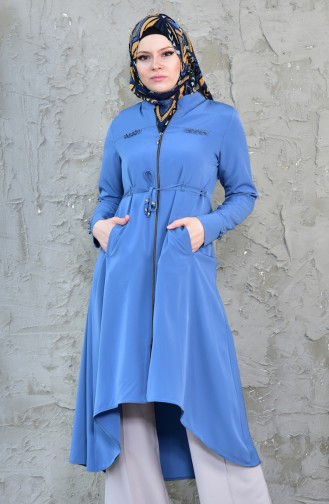 Asymmetrisches Cape mit Reißverschluss 6054-01 Blau 6054-01