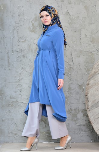 Asymmetrisches Cape mit Reißverschluss 6054-01 Blau 6054-01