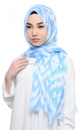 Patterned Flamed Shawl 95134-05 Blue 05