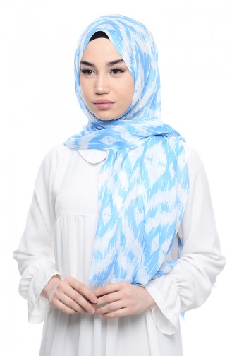 Patterned Flamed Shawl 95134-05 Blue 05