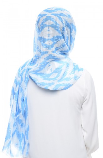 Patterned Flamed Shawl 95134-05 Blue 05