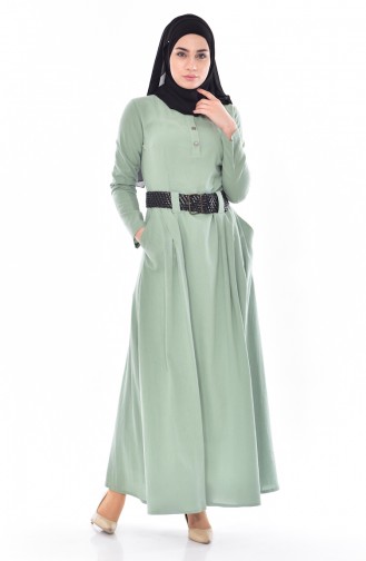فستان أخضر فاتح 3001-09