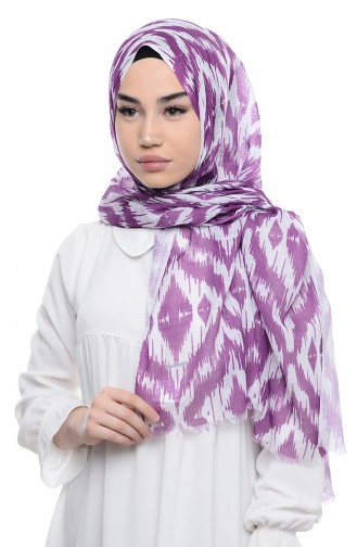 Patterned Flamed Shawl 95134-02 Purple 02