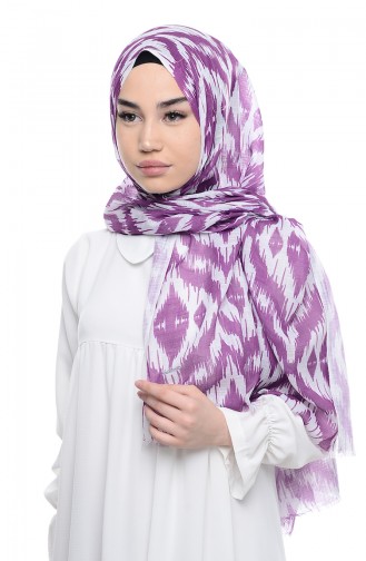 Patterned Flamed Shawl 95134-02 Purple 02