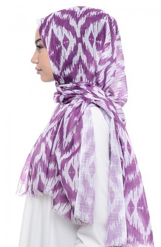 Patterned Flamed Shawl 95134-02 Purple 02