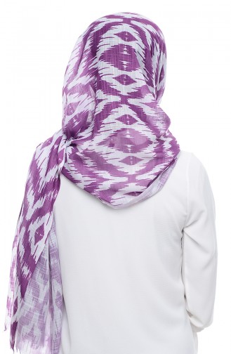 Patterned Flamed Shawl 95134-02 Purple 02