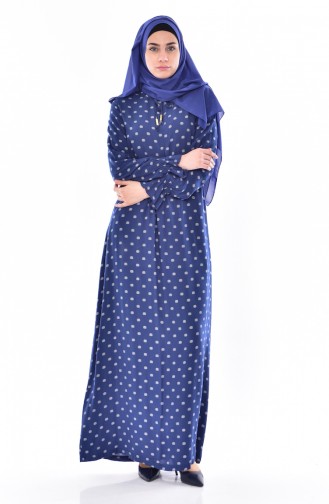 فستان أزرق زيتي 1847-01