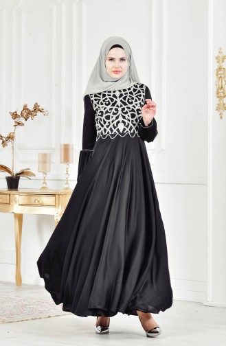 Robe de Soirée a Paillette 1813414-205 Noir 1813414-205