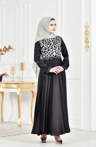 Robe de Soirée a Paillette 1813414-205 Noir 1813414-205