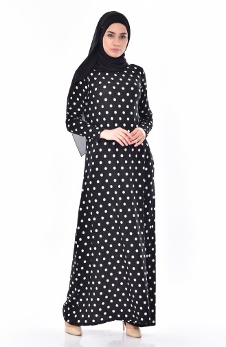 Black Hijab Dress 7501-01