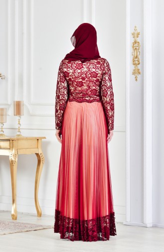 Robe de Soirée Perlées 3125-02 Bordeaux 3125-02