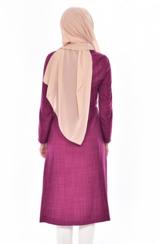 Hijab Mantel mit Gürtel 61221-05 Fuchsia 61221-05