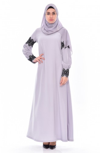 Gray Hijab Dress 1885-04